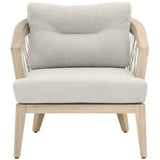 Web Outdoor Club Chair Taupe & White Flat Rope Pumice Gray Teak Outdoor Lounge Chairs LOOMLAN By Essentials For Living