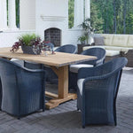 Weekend Retreat 7 PC Teak Table Set Wicker Chairs