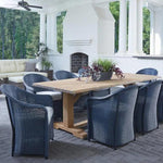 Weekend Retreat Dining Table Set For 8 Wicker Chairs