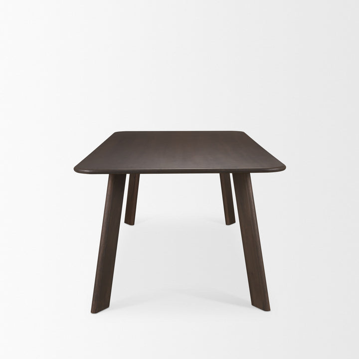 Welborn Dark Brown Wood Dining Table-Dining Tables-Mercana-LOOMLAN