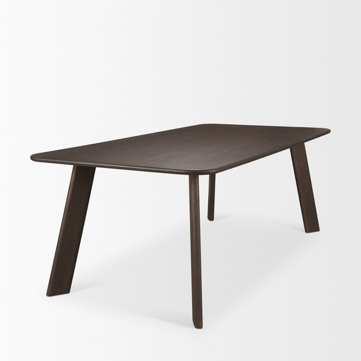 Welborn Dark Brown Wood Dining Table-Dining Tables-Mercana-LOOMLAN