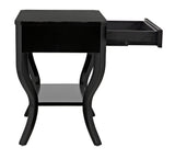 Weldon Wood Distressed Black Rectangle Side Table-Side Tables-Noir-LOOMLAN