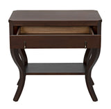Weldon Wood Distressed Brown Rectangle Side Table-Side Tables-Noir-LOOMLAN