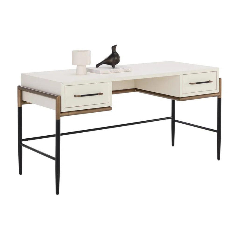 Weldrick Iron Based Wooden Desk-Home Office Desks-SUNPAN-LOOMLAN