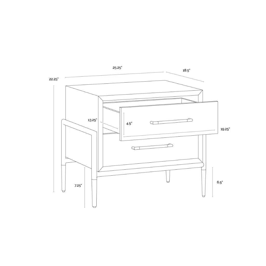 Weldrick Iron Based Wooden Nightstand