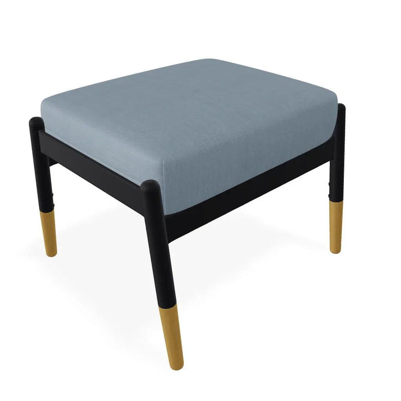 Welles Cushion Ottoman With Rustic Polymer Tapered Legs