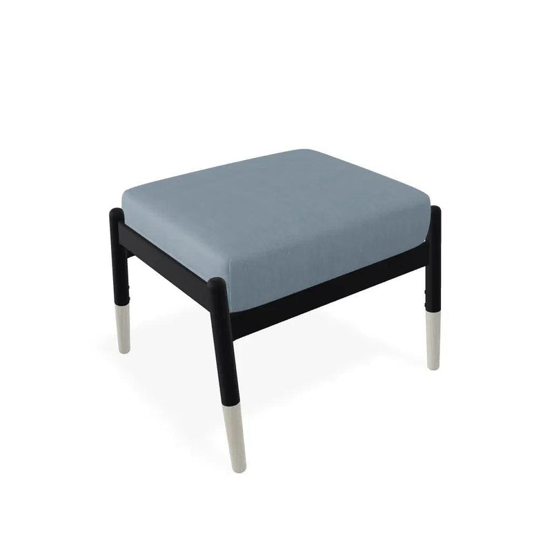 Welles Cushion Ottoman With Rustic Polymer Tapered Legs