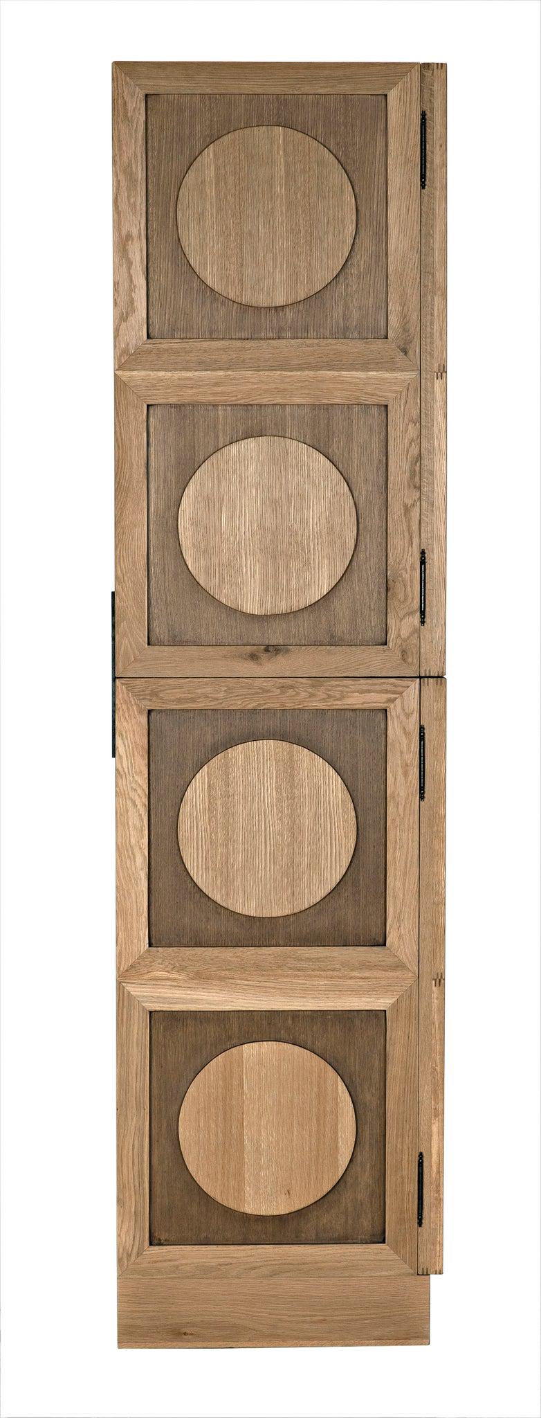 Wellington Hutch Armoire Tall Bookcase Cabinet, White Oak-Bookcases-Noir-LOOMLAN
