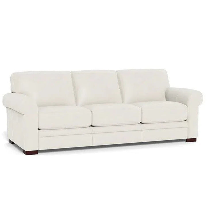 Wenton Mondern Leather Couch Rolled Arms - LOOMLAN - Uptown Sebastian - Sofas & Loveseats