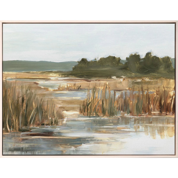 Wetland Grasses II Wood Frame Canvas Art