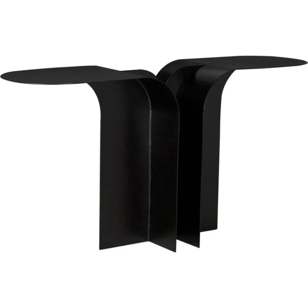 Wexler Console By Noir Black Industrial Steel - LOOMLAN - Noir - Console Tables
