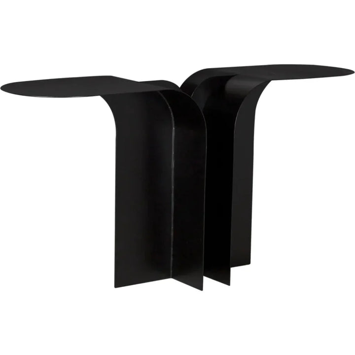 Wexler Console By Noir Black Industrial Steel - LOOMLAN - Noir - Console Tables