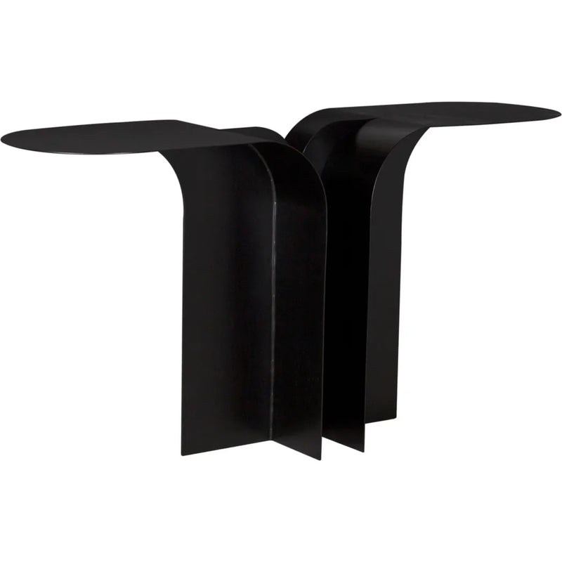 Wexler Console By Noir Black Industrial Steel-Console Tables-Noir-LOOMLAN