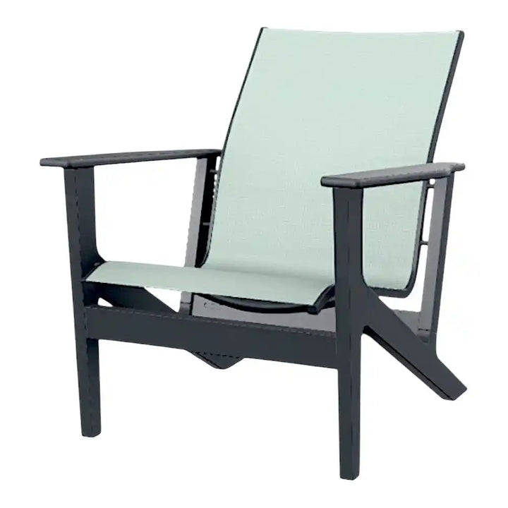 Wexler Sling Chat Height Polymer Arm Chair-Outdoor Accent Chairs-Telescope-LOOMLAN
