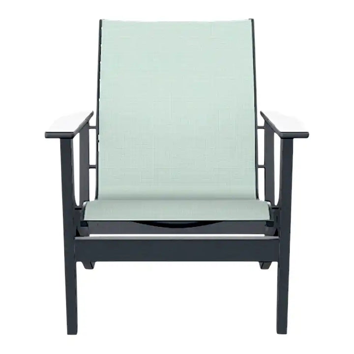 Wexler Sling Chat Height Polymer Arm Chair-Outdoor Accent Chairs-Telescope-LOOMLAN
