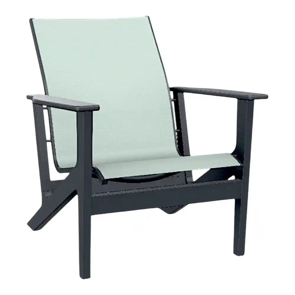 Wexler Sling Chat Height Polymer Arm Chair-Outdoor Accent Chairs-Telescope-LOOMLAN