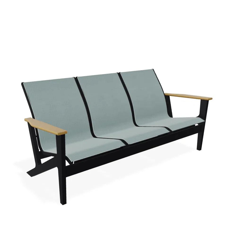 Wexler Sling Chat Three-Seat Sofa Polymer Arms