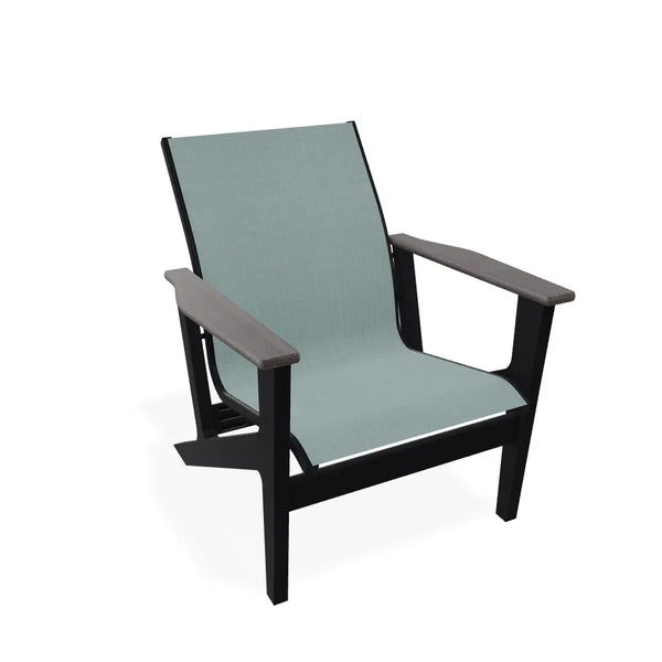 Wexler Sling Chat Height Rustic Polymer Arm Chair