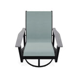 Wexler Sling Chat Height Swivel Rocker with Rustic Polymer Arms