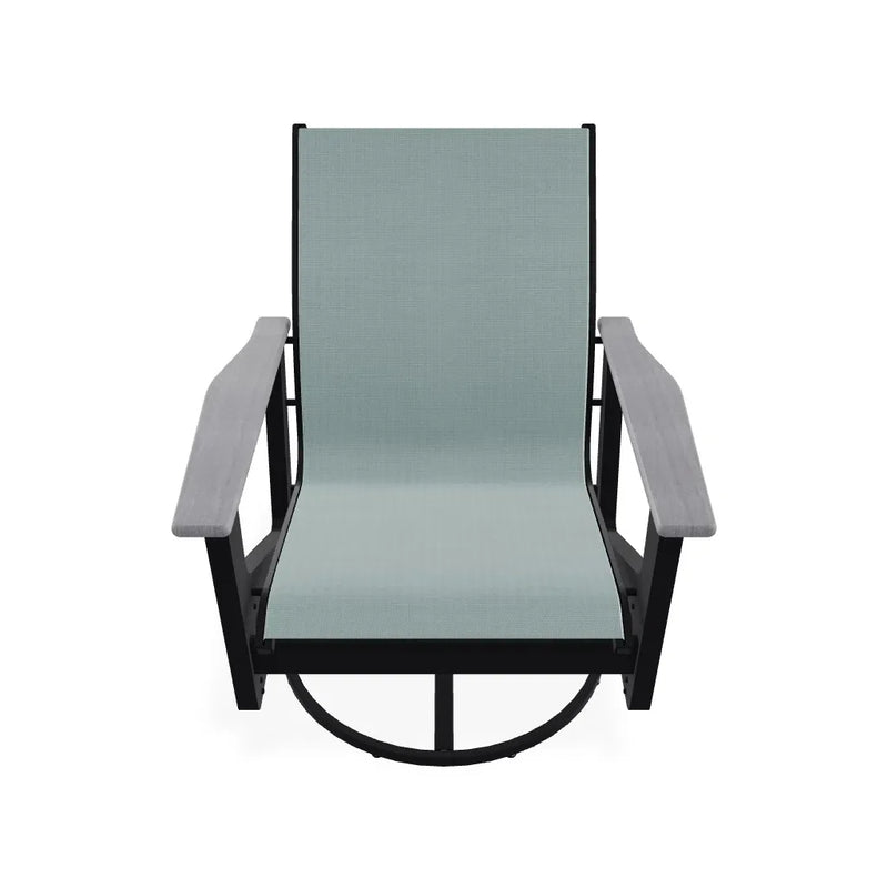 Wexler Sling Chat Height Swivel Rocker with Rustic Polymer Arms