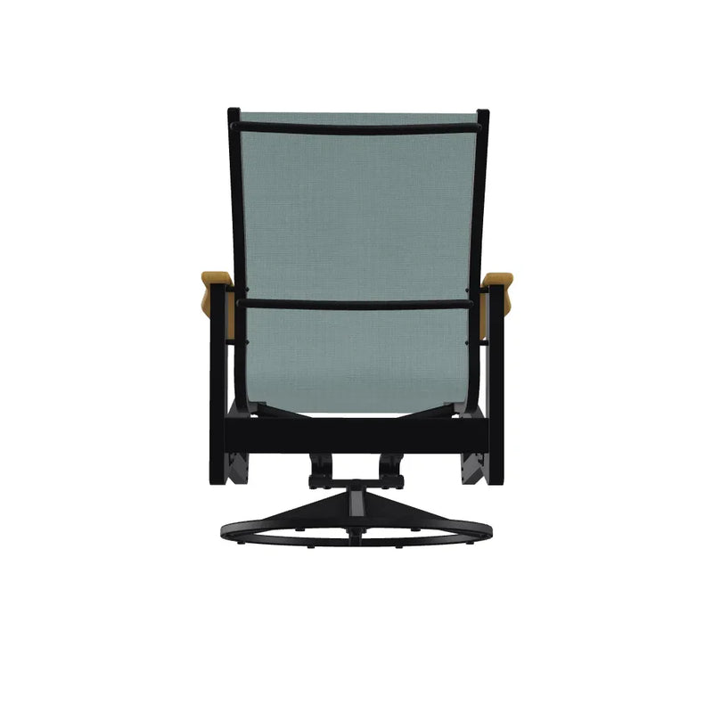 Wexler Sling Chat Height Swivel Rocker with Rustic Polymer Arms