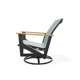 Wexler Sling Chat Height Swivel Rocker with Rustic Polymer Arms