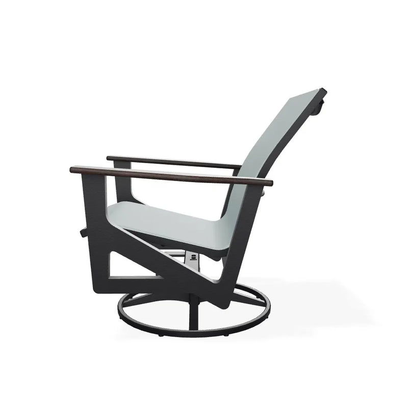 Wexler Sling Chat Height Swivel Rocker with Rustic Polymer Arms