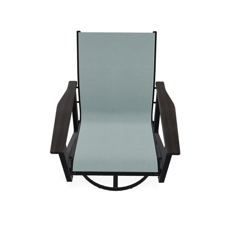 Wexler Sling Chat Height Swivel Rocker with Rustic Polymer Arms