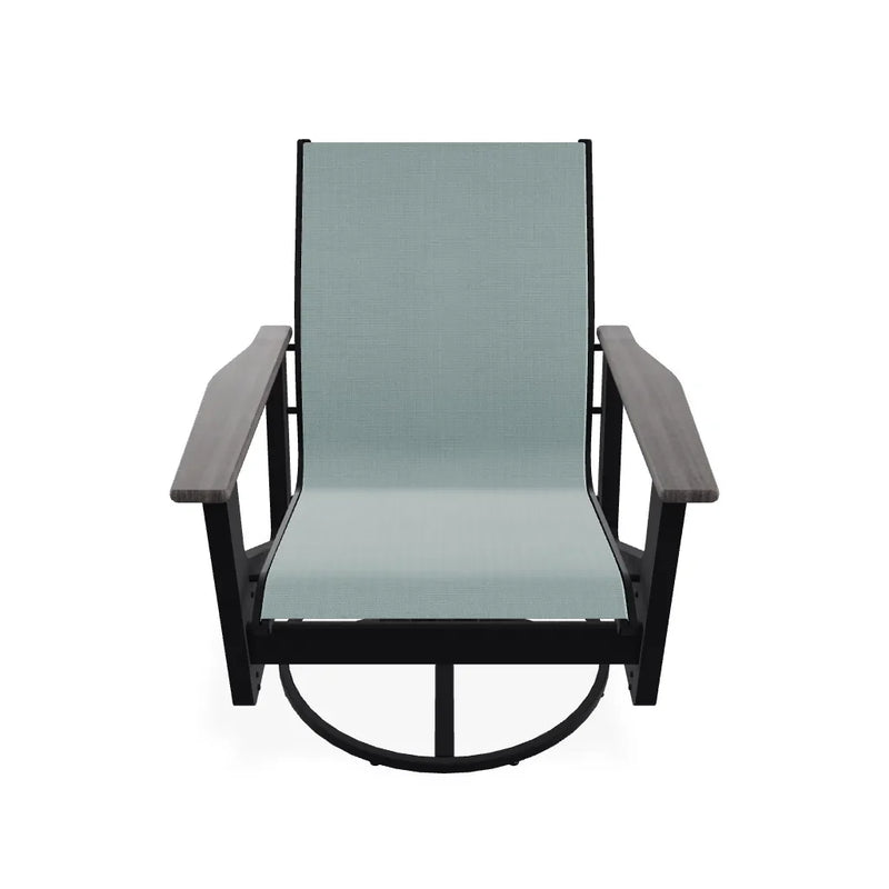 Wexler Sling Chat Height Swivel Rocker with Rustic Polymer Arms