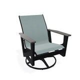 Wexler Sling Chat Height Swivel Rocker with Rustic Polymer Arms