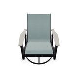 Wexler Sling Chat Height Swivel Rocker with Rustic Polymer Arms