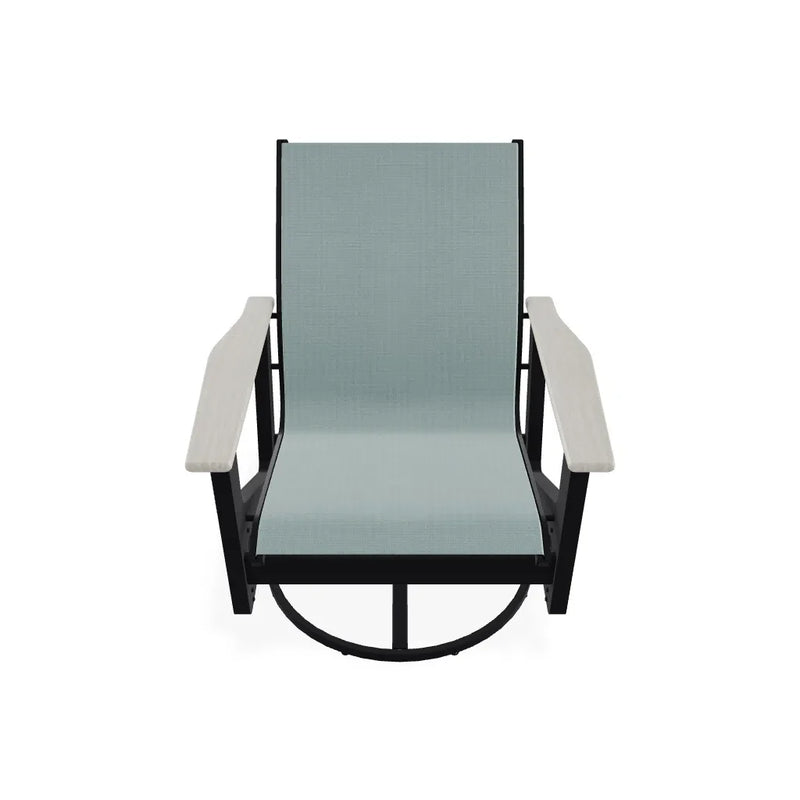 Wexler Sling Chat Height Swivel Rocker with Rustic Polymer Arms