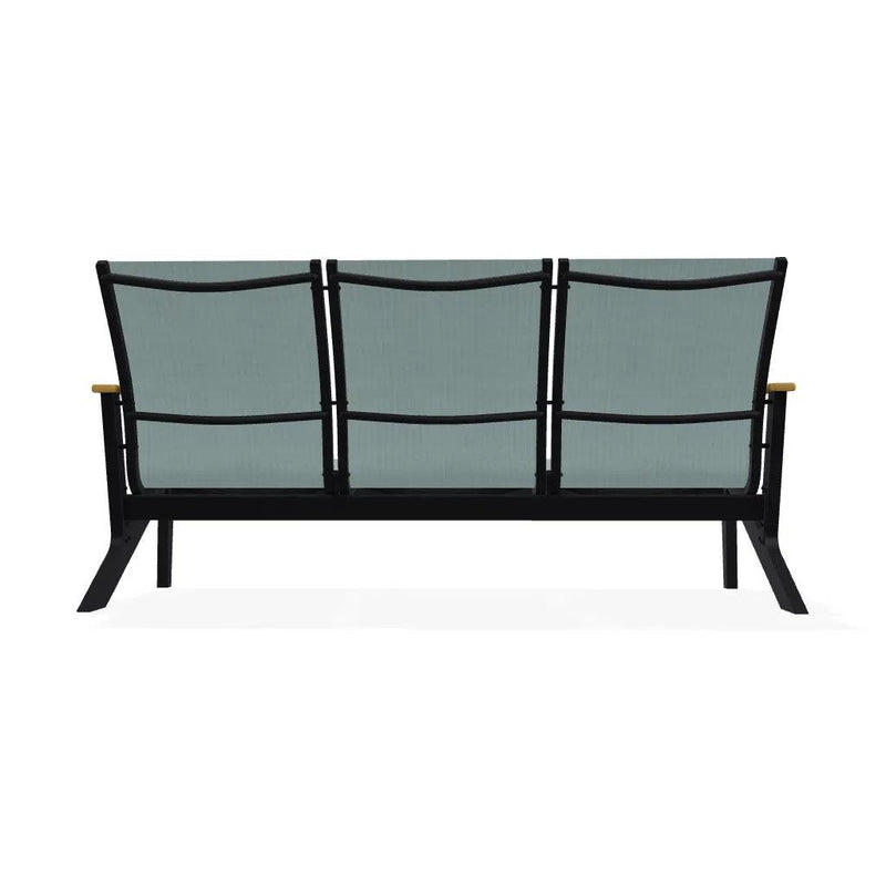 Wexler Sling Chat Three-Seat Sofa with Rustic Polymer Arms