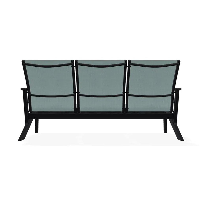 Wexler Sling Chat Three-Seat Sofa with Rustic Polymer Arms