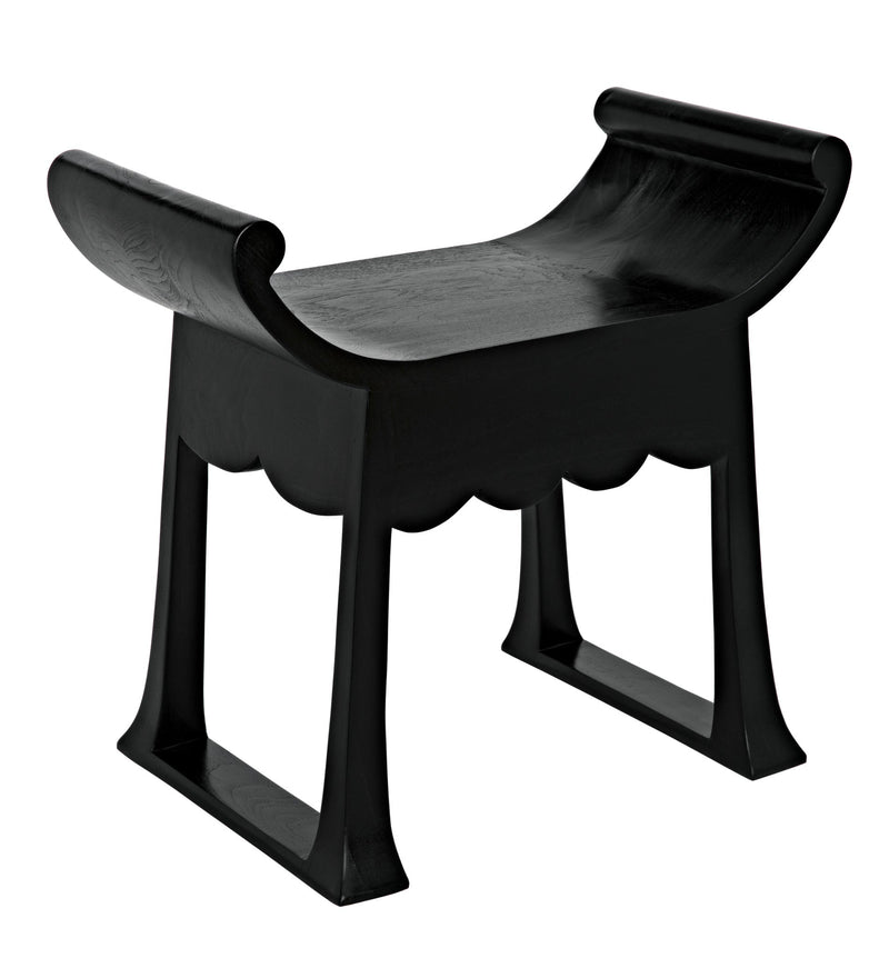 Wey Stool, Charcoal Black-Poufs and Stools-Noir-LOOMLAN