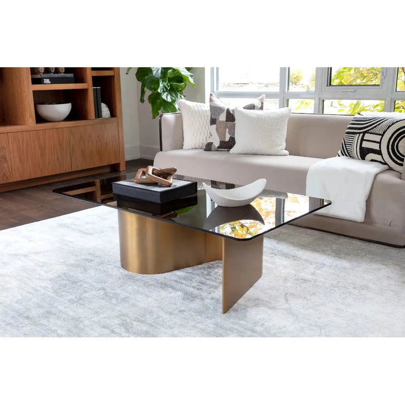 Whisper Steel Based Glass Rectangular Coffee Table