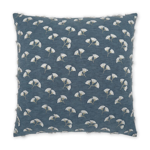 Whispers Floral Slate Blue Large Throw Pillow With Insert Throw Pillows LOOMLAN By D.V. Kap