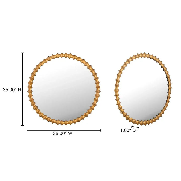 Whitby Unique Textured Round Wall Mirror - LOOMLAN - Moe's Home - Wall Mirrors