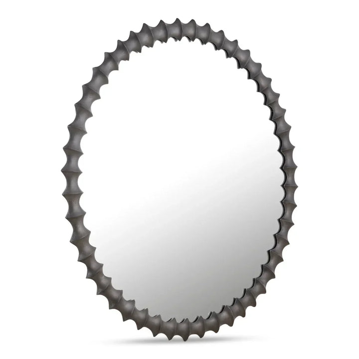 Whitby Unique Textured Round Wall Mirror - LOOMLAN - Moe's Home - Wall Mirrors