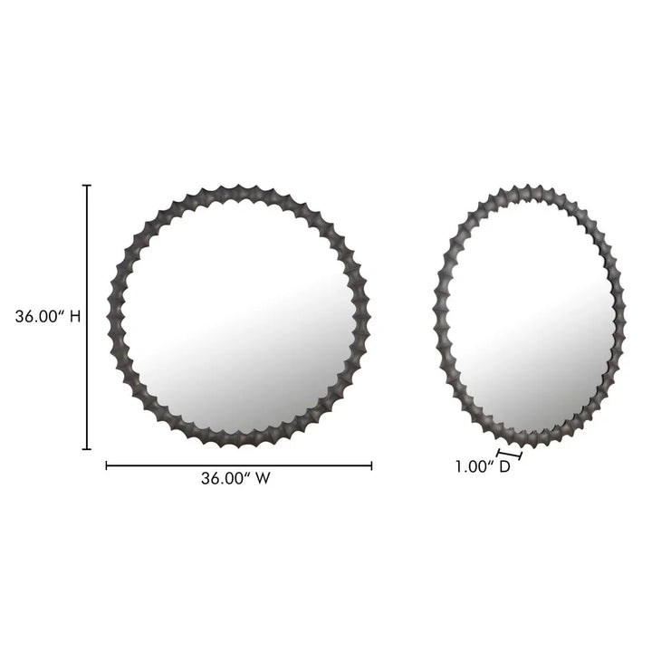 Whitby Unique Textured Round Wall Mirror - LOOMLAN - Moe's Home - Wall Mirrors