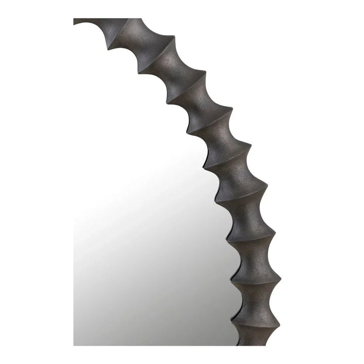 Whitby Unique Textured Round Wall Mirror - LOOMLAN - Moe's Home - Wall Mirrors