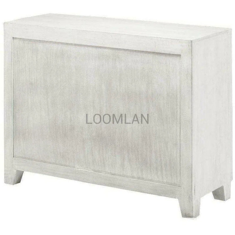 White Accent Cabinet Small Sideboard Hand Carved Door Sideboards LOOMLAN By LOOMLAN