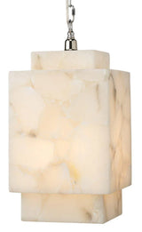 White Alabaster Borealis Cube Pendant Pendants LOOMLAN By Jamie Young