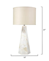 White Alabaster Borealis Hexagon Table Lamp Table Lamps LOOMLAN By Jamie Young