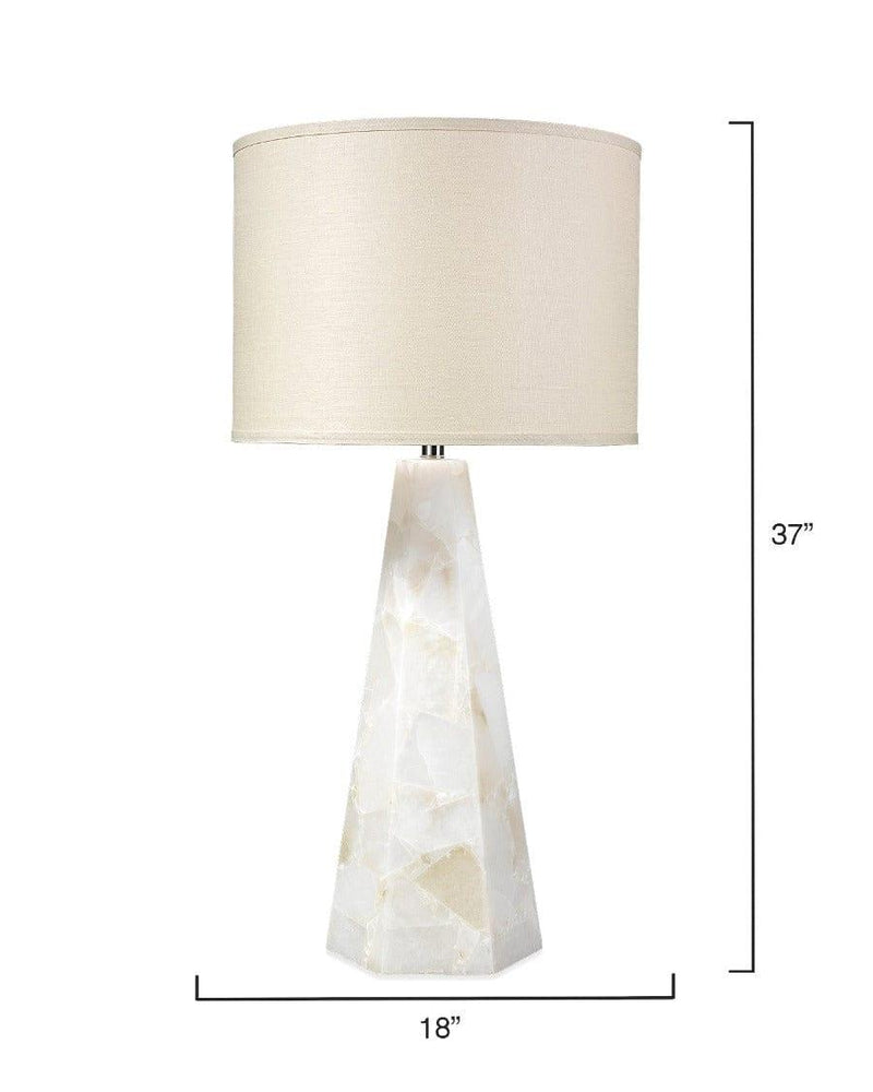 White Alabaster Borealis Hexagon Table Lamp Table Lamps LOOMLAN By Jamie Young