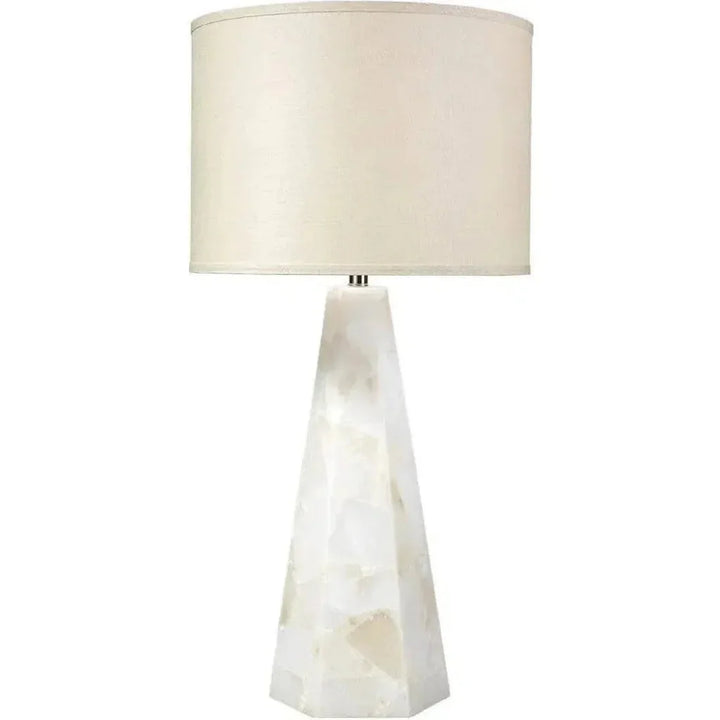 White Alabaster Borealis Hexagon Table Lamp - LOOMLAN - Jamie Young - Table Lamps
