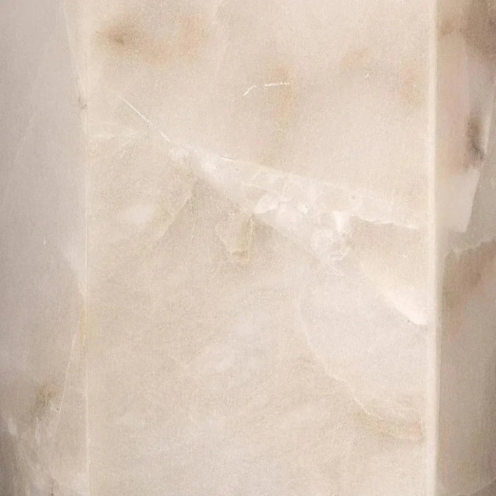 White Alabaster Hexagon Wall Sconce | LOOMLAN