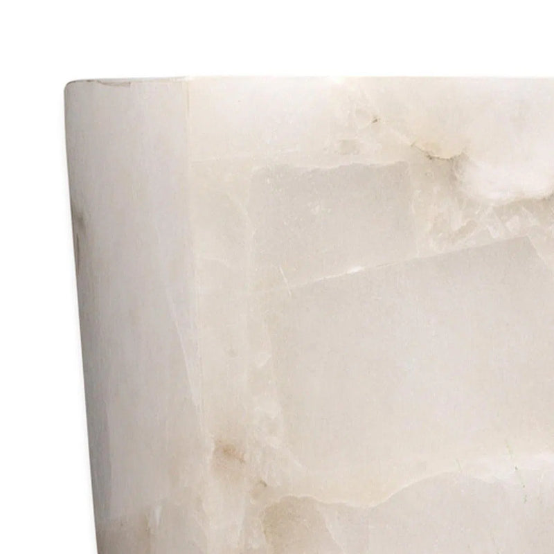 White Alabaster Borealis Tall Hexagon Wall Sconce Wall Sconces LOOMLAN By Jamie Young