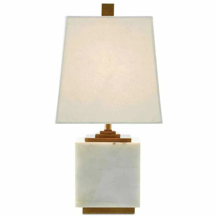 White Antique Brass Annelore Table Lamp - LOOMLAN - Currey & Co - Table Lamps