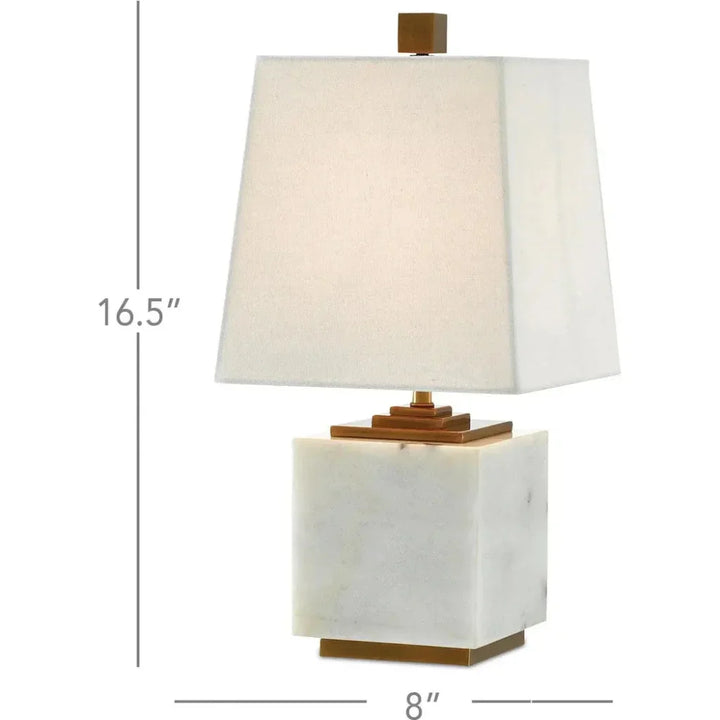 White Antique Brass Annelore Table Lamp - LOOMLAN - Currey & Co - Table Lamps